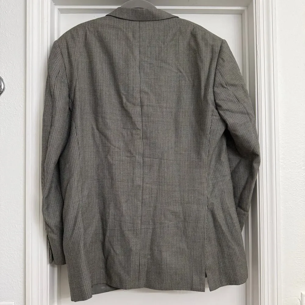 Burberry London Men's Kensington T Model Wool Blazer Sport Coat Gray Check 42R